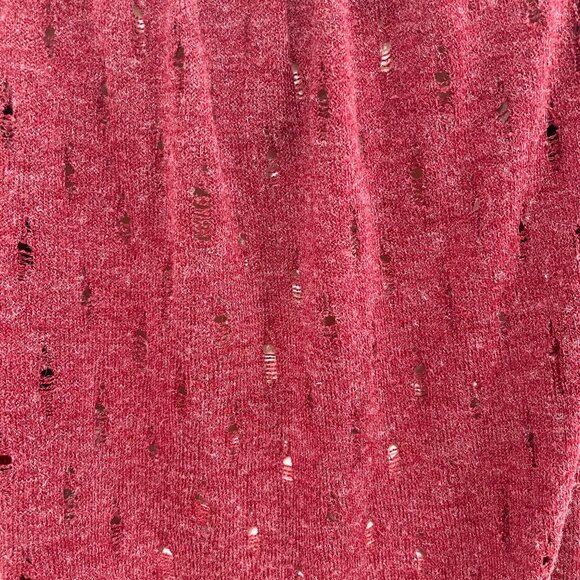 Burgundy Crochet Trim Peasant Tunic Top Maverick The Collection Oversized S - Picture 9 of 12